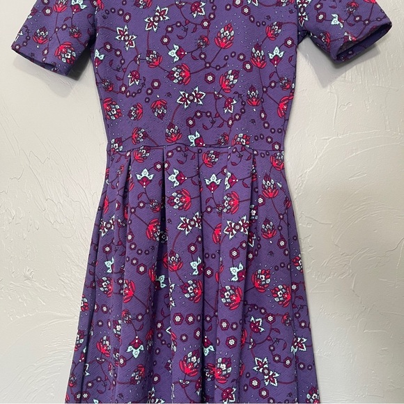 LuLaRoe Amelia Purple Dress‎ Size xs pockets - Picture 8 of 14